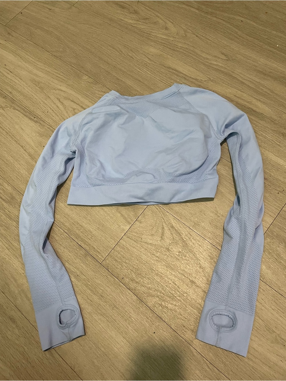 Light Blue Women's Long-Sleeve Cropped Performance Top